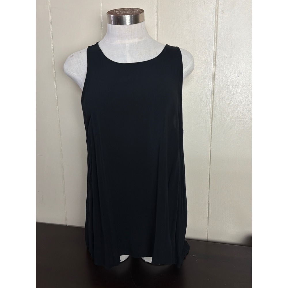 Old Navy Womens XL Black Sleeveless Keyhole Back Top Relaxed Fit Shell Blouse